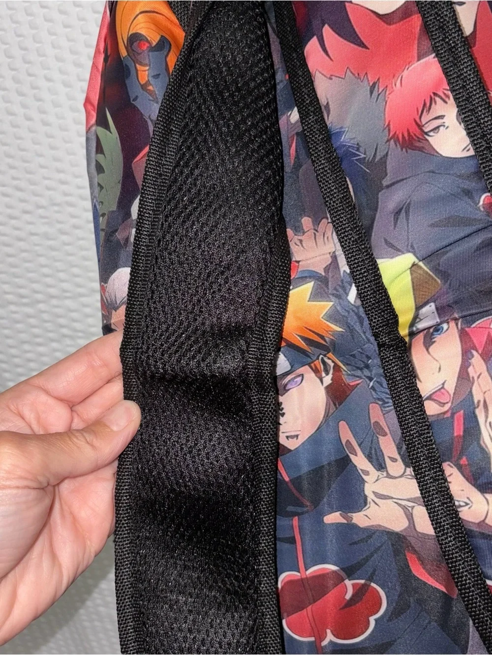 New! 2 Piece Anime Naruto Print Black Backpack And Sling Bag